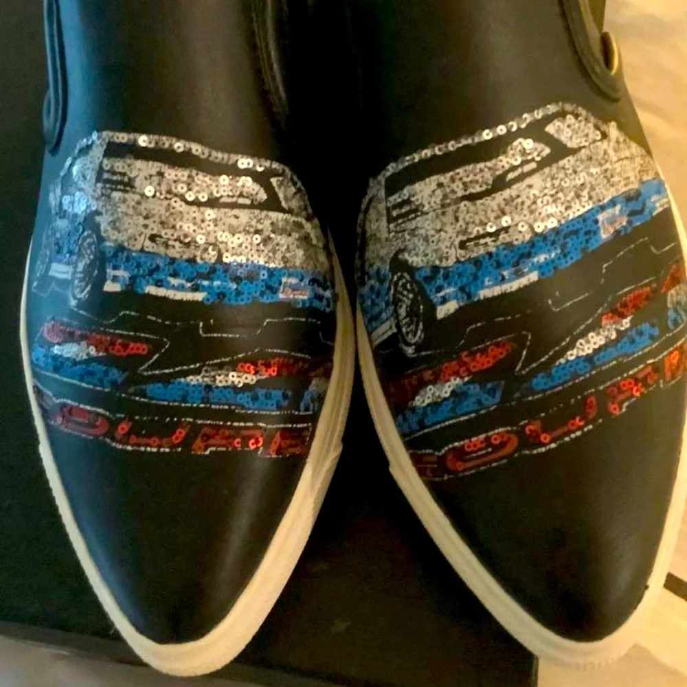 Coach C103 Sequins Race Car ๐๏ธ Sneakers Size 9 New in Box - Picture 6 of 8